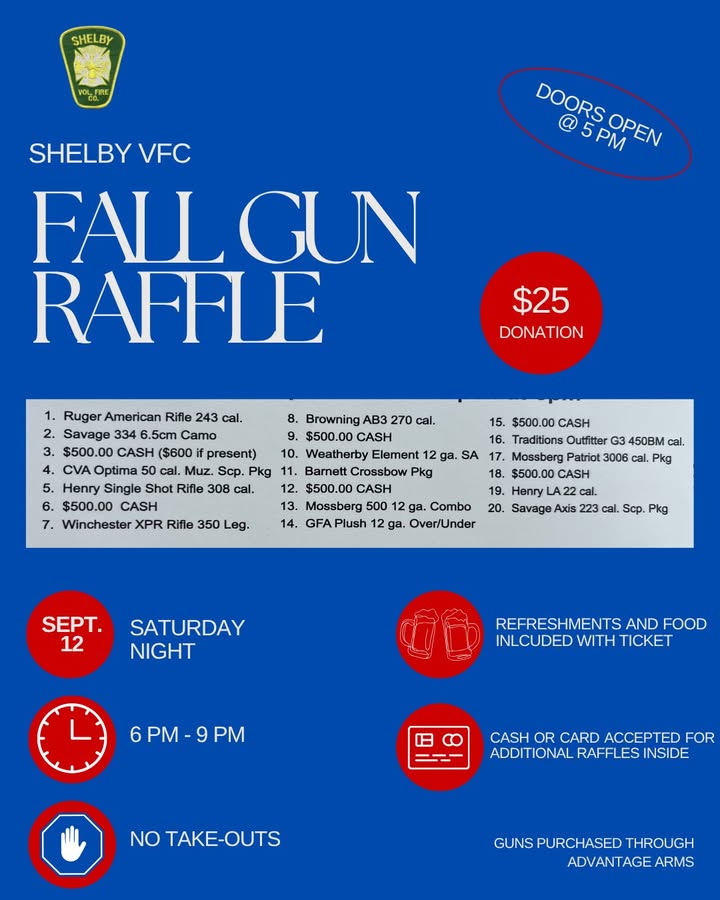 Flyer for Fall Gun Raffle