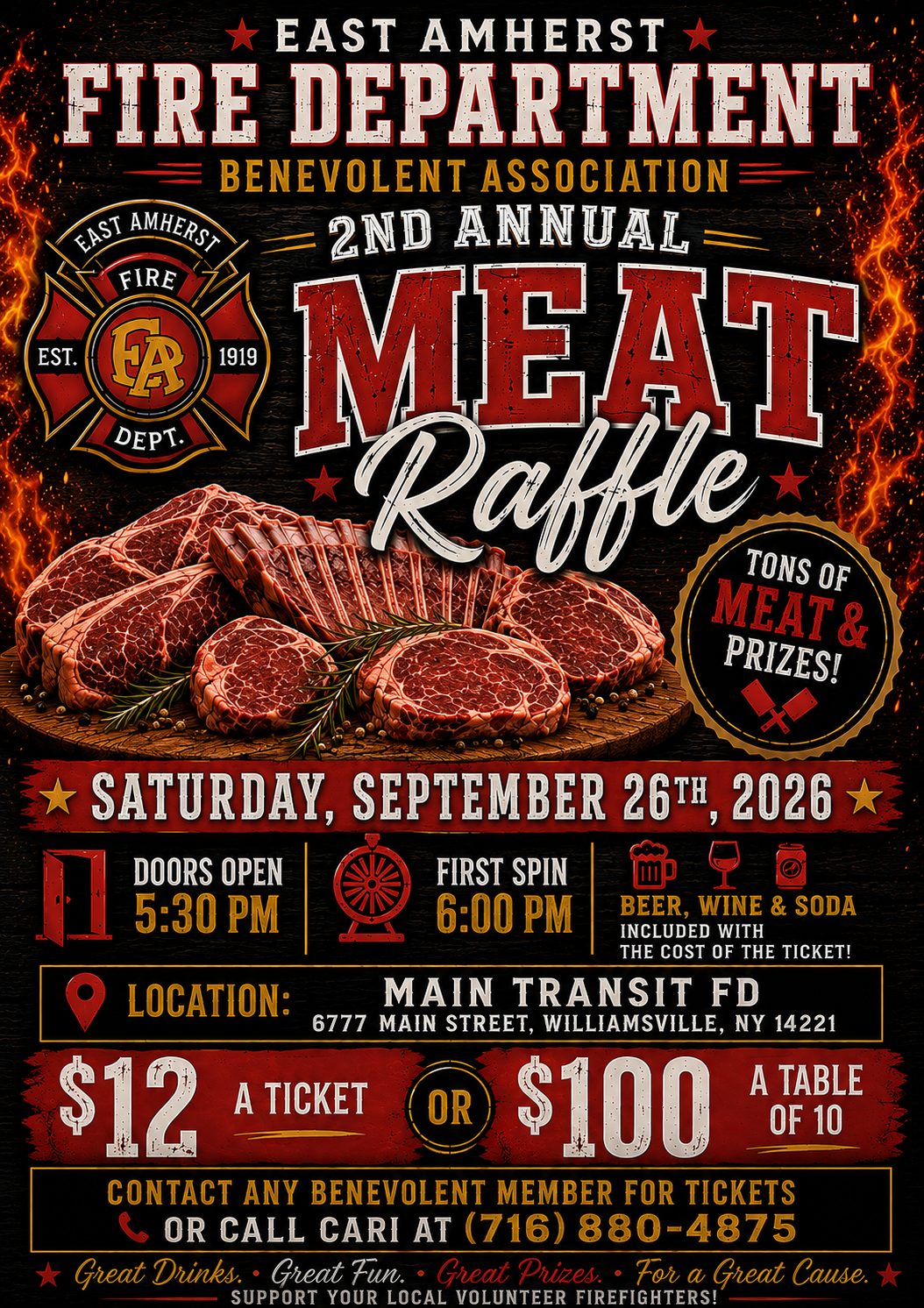 Flyer for 2nd Annual Meat Raffle