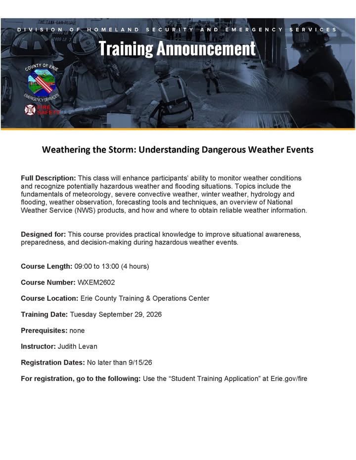 Flyer for Weathering the Storm: Understanding Dangerous Weather Events
