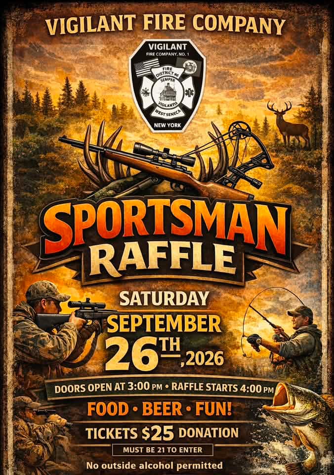 Flyer for Vigilant Fire Company Sportsman Raffle